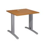 BUREAU DROIT IMEDIA - L. 80 X P. 80 CM - PLATEAU MERISIER - PIEDS ALUMINIUM