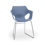 FAUTEUIL DE RÉUNION & VISITEUR CLOÉ POLYPROPYLÈNE PIÈTEMENT FILO CHROME  - BLEU