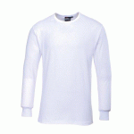 LOT DE 2 - PORTWEST B123 T-SHIRT THERMIQUE MANCHES LONGUES BLANC - TAILLE S