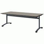 TABLE MALIBU 180X80 T4 DL STRA GRIS U727/NOIR GRIS 7016