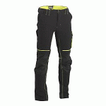 U POWER PANTALON DE TRAVAIL ATOM NOIR ET JAUNE - TAILLE S