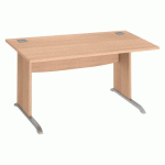 BUREAU DROIT EXCELLENS BOIS L 140 CM PIÈTEMENT BOIS EN L CHÊNE CLAIR