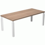 BUREAU PIEDS MÉTAL SECTION CARRÉE ROYAL 180CM - NOYER BLANC - ARTARREDI