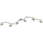 PLAFONNIER PLAFONNIER ORIENTABLE À 6 LAMPES, SPOTS DE PLAFOND MOBILES, NICKEL MAT, CHROME, 6X LED BLANC CHAUD, LXLXH 145X9X18 CM