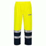 PORTWEST FR410 PANTALON DE PLUIE BIZFLAME HV JAUNE/MARINE - TAILLE M - STANDARD