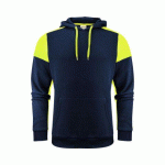 PRINTER PRIME PRIME SWEATSHIRT CAPUCHE UNISEX MARINE/JAUNE FLUO - TAILLE XXXXL