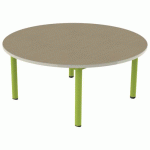 TABLE CARÉLIE MOB ROND Ø120 T2 STR POLY. HM. BEIGE/VERT ACI - MOBIDECOR