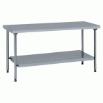 TABLE INOX CENTRALE AVEC ÉTAGÈRE INFÉRIEURE FIXE LONGUEUR 1200 MM