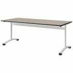TABLE MALIBU 180X80 T5 DL STRA ANTIB ACACIA/NOIR BLC 9016