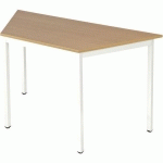 TABLE UNIVERSALIS TRAPEZE 140X70X70 PLATEAU CHÊNE/9016 BLANC