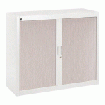 ARMOIRE À RIDEAUX DÉMONTABLES BRUNEAU 100 X 120 CM CORPS BLANC PORTES CHÊNE GRIS