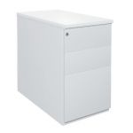 CAISSON MÉTAL NF ENVIRONNEMENT HAUTEUR BUREAU ALUMINIUM - H.72 X L. 42 X P. 80 CM - TOP GRIS