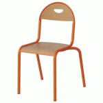 CHAISE MALIBU 4P T5 - ASS/DOS HÊTRE / ACIER ORANG 1028 - MANUTAN EXPERT