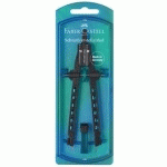 FABER-CASTELL COMPAS À RÉGLAGE RAPIDE FACTORY BLUE - LOT DE 2