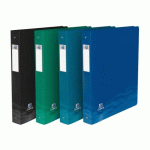 LOT DE 10 - CLASSEUR 4 ANNEAUX PLASTIFIÉ OXFORD OCEANIS - DOS 4 CM COULEURS ASSORTIES