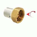 RACCORD PER À SERTIR - UNION FEMELLE - DIAM 16 MM - FILETAGE 15X21 BOUTTÉ