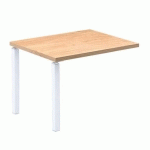 RETOUR SUSPENDU L 100 X P 60 CM PLATEAU CHÊNE PIÈTEMENT BLANC POUR BUREAU L200 EDEN