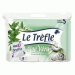 ROULEAU PAPIER TOILETTE LE TRÈFLE ALOÉ VERA (VENDU PAR 8)