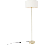 QAZQA - SIMPLO BOUCLE - LAMPADAIRE AVEC ABAT-JOUR - 1 LUMIÈRE - H 170 CM - DORÉ/LAITON - DESIGN, MODERNE - ÉCLAIRAGE INTÉRIEUR - SALON I CHAMBRE I