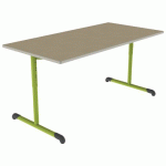TABLE BANDANA 160X80 T3/T6 DL STR POLY. HM. BEIGE/VERT ACI - MOBIDECOR