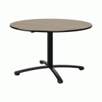TABLE MALIBU Ø 120 T5 PC STRA CHÊNE 1146/NOIR NOIR 9005