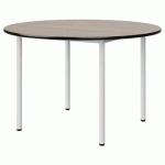 TABLE MALIBU Ø 120 T6 4P STRA ACACIA/NOIR BLC 9016 - MANUTAN EXPERT