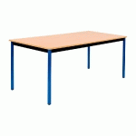 TABLE POLYVALENTE RECTANGLE - L. 180 X P. 80 CM - PLATEAU HETRE - PIEDS BLEUS