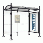 ABRI BUS PROVINCE 2.50 M VITRINE 1 BARD. LAT. CITY NOIR 9005 - PROCITY