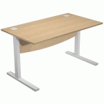 BUREAU DROIT VISUAL VOILE DE FOND - 140 CM - PLATEAU CHÊNE - ARTARREDI