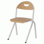 CHAISE MALIBU AST - T3 - ASS/DOS HÊTRE / ACIER BLANC 9016 - MANUTAN EXPERT