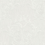 PAPIER PEINT BAROQUE TAPISSERIE BAROQUE PAPIER PEINT INTISSÉ GRIS BLANC - 10,05 X 0,53 M - BRICOFLOR