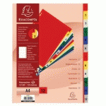 SET DE 12 INTERCALAIRES NUMÉRIQUES PP 12/100E A4 - EXACOMPTA