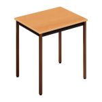 TABLE POLYVALENTE RECTANGLE - L. 70 X P. 60 CM - PLATEAU HÊTRE - PIEDS BRUN