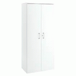 ARMOIRE HAUTE BOIS H 182 X L 80 CM AVEC PORTES BATTANTES BLANC - ARCH
