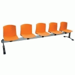 BANQUETTE POUTRE POOL 5 PLACES COQUE ORANGE STRUCTU. GRIS AL