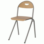 CHAISE MALIBU AST - T7 - ASS/DOS HÊTRE / ALU GRIS 9006 - MANUTAN EXPERT