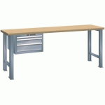 ÉTABLIS GRIS 2000X700X890 CAP. 360KG ET 3 TIROIRS 75KG - LISTA