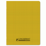LOT DE 10 - CAHIER CONQUERANT RECYCLE AGRAFE 170X220 96P SEYES POLYPRO JAUNE