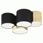 TK LIGHTING PLAFONNIER MONA À 4 LAMPES, NOIR/DORÉ