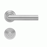 POIGNÉES DE PORTE SUR ROSACES RONDES SÉRIE ER18 RHODOS XL -INOX SATINÉ -CONDAMNATION KARCHER DESIGN