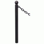 POTELET PROVINCE Ø76 MM CHAINES 1 ANNEAU BOULE NOIR 9005 - PROCITY