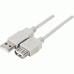 RALLONGE HIGH SPEED USB 2.0 TYPE A/A - MÂLE/FEMELLE 3 M - MANUTAN COLLECTIVITÉS