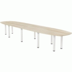 TAB. CONF. ELGA PIED TUBE 480X113 CM PLT MÉLA ACACIA/BLANC - MBA