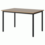 TABLE MALIBU 120X80 T5 4P STRA ALAISÉ CHÊNE 1146/NOIR 9005