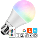 AMPOULE LED E27, 10W, RGB+CCT WIFI + TÉLÉCOMMANDE, RGB + BLANC