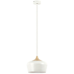 BLANC PENDENTIF LUMIÈRE DE MÉTAL DE MÉTAL SADIE / HÊTRE Ø30CM H: 130CM