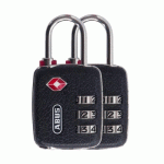 CADENAS À CODE À INDICATEUR SPÉCIAL USA 146-30TSA CUIR NOIR - 3 MOLETTES - X2 ABUS