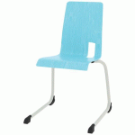 CHAISE COQUE SODA PIÈTEMENT LUGE ACIER - BLEU LAGON/BLANC