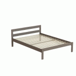 LIT NOVA TÊTE 2 TRAVERSES SOMMIER LATTES 140X190 TAUPE - MANUTAN COLLECTIVITÉS