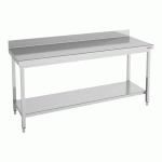 TABLE INOX ADOSSÉE SÉRIE 700 MMD70-140 LONGUEUR 140 CM